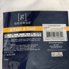 George Mens A Shirt sz S White Long Length 3 Pack Classic Dad Core Normcore NEW