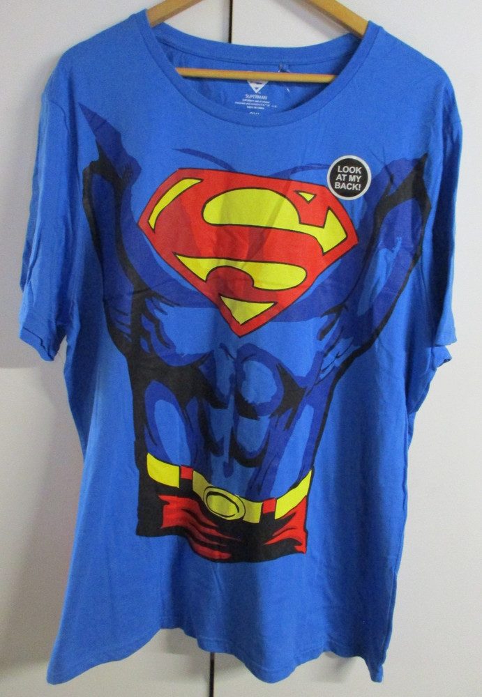 DC Comics Superman Costume T-Shirt with Detachable Cape – Men’s Size 3XL – BNWT