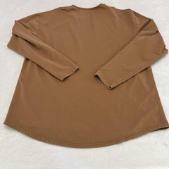 BYLT Shirt Mens 2XL Brown Drop Cut Lux Long Sleeve Stretch Tagless Crewneck Tee