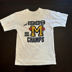 Vintage 1989 UMICH ROSE BOWL/National CHAMPIONS T Shirt L Basketball Michigan