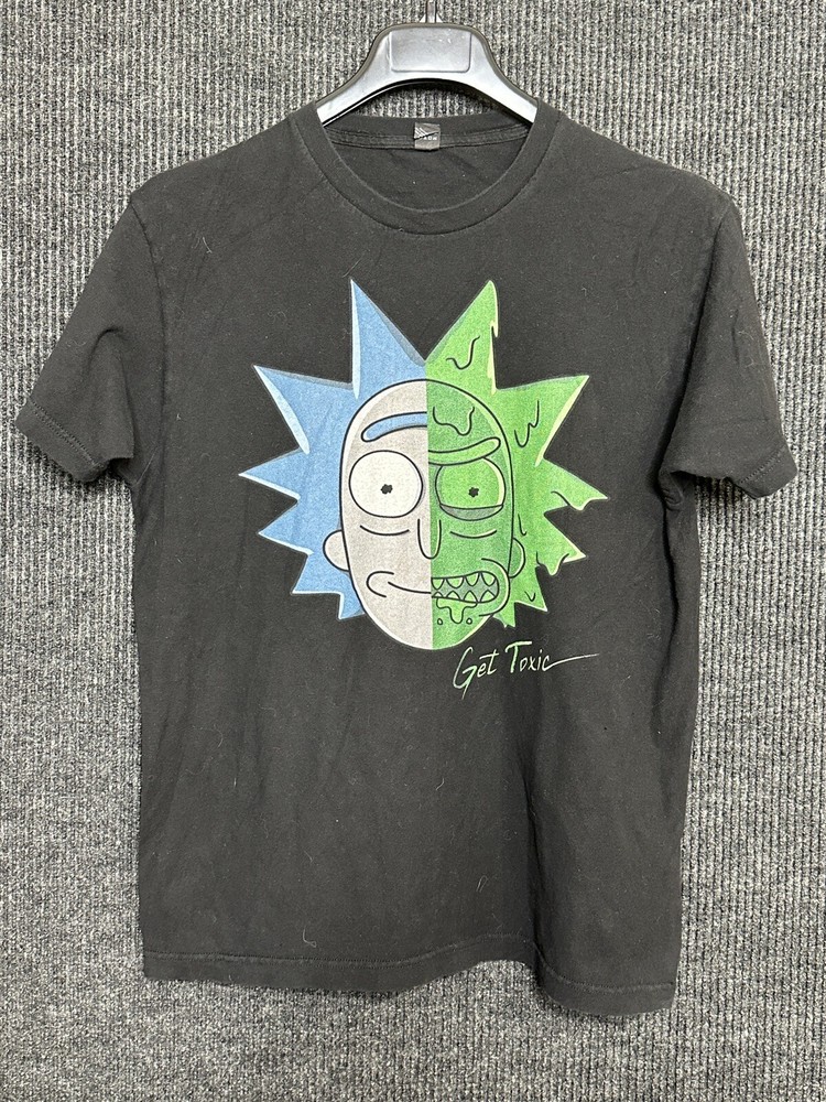 Rick & Morty Shirt Adult Large Black Cartoon Adult Swim Casual Outdoors Mens