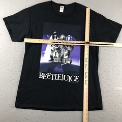 VTG Beetlejuice Shirt Men Large Black Short Sleeves Graphic Tee Movie Promo Rare