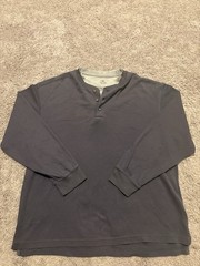 RedHead Men’s Long Sleeve Henley Shirt | Charcoal Gray Tagless XL Double Neck