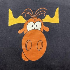 Vintage Rocky Bullwinkle T-Shirt Mens XL Black Taco Bell Lovers Cartoon USA 90s