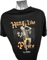 HUNG LIKE A PIRATE T-SHIRT MEN’S XL Skeleton Joe Blow Rum St Thomas Virgin Isle