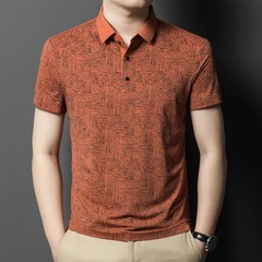 Ice Silk Summer New Men’s Short-sleeved T-shirt Business POLO Casual Half Sleeve