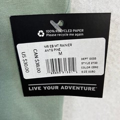Eddie Bauer Mt. Rainier Graphic T-Shirt Men’s Size M Green Short Sleeve NWT