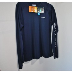 Men’s Columbia Omni-Shade Navy Blue Long Sleeve Pullover shirt size Large New