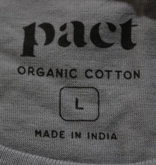 Pact Men’s Softspun Cotton Essential Crewneck T-Shirt DH3 Smoke Large NWT