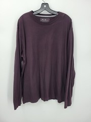 Eddie Bauer Shirt Mens XL Brown Crew Neck Long Sleeve Casual Outdoor Cotton