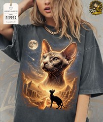 Sphynx Cat Moon Animal Graphic Comfort Tee