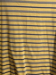 G.H. Bass & Co. T Shirt 2XL Yellow Blue Horizontal Striped Cotton Nautical Vaca