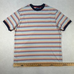 Jantzen Mens XL Ringer T-Shirt Multicolor Striped Cotton Short Sleeve Retro Tee