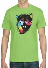 Adult DryBlend® T-Shirt – ( COLORFUL TECHINCOLOR / NEON WOLF / WOLVES)