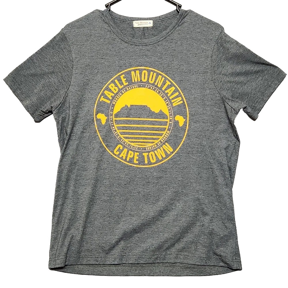 Table Mountain Capetown “Wonder of Nature” T-Shirt Charcoal Heather Gray Small