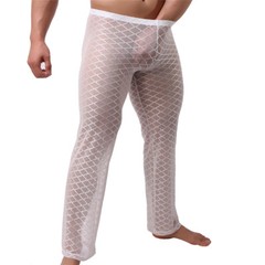 Fetish Mens Underwear Sheer Mesh Muscle T-Shirt Tank Tops Long Johns Trousers
