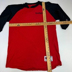 Google Mens Size L Log Birler 3/4 Sleeve Raglan Champion Shirt Red
