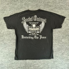 VINTAGE Social Outcast Shirt Mens L Black Iron Cross Skater Streetwear 90s Y2K