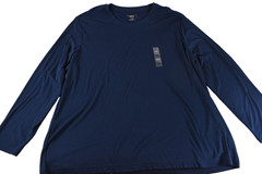 Alfani Mens T-Shirt New 2XL Navy Blue Crew Neck Long Sleeve Stretch