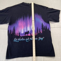 Vintage Habitat Shirt Mens L Wolf Jesus God Wrap Around Christian 90s Black