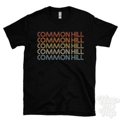 COMMON HILL REPEATED RETRO STYLE T-SHIRT mens & womens uk place name gift