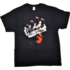 Judas Priest British Steel Black T-Shirt Liquid Blue
