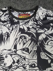 Fresh Prints Of Tokyo Drill Clothing Co. Shirt Mens Small White Black Print Tee