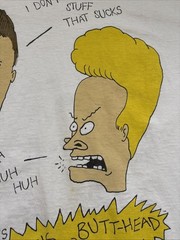 Vintage 1993 Beavis And Butt-Head MTV Cartoon Graphic T-Shirt USA LARGE Rare 90s