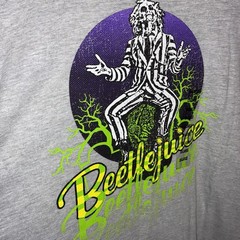 Beetlejuice T-Shirt Size 2XL Shirt Grey Beetlejuice 3x Purple Green Graphic Logo