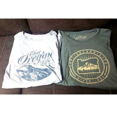 That Oregon Life T-Shirt Bundle Mens 2XL Gray Olive Green Mountain Graphic Tees