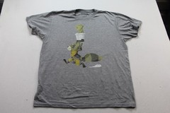 Marvel Men Gray Shirt groot Rocket Casual Short Sleeve Size Large