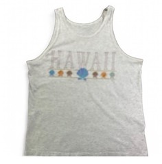 GRAY HAWAII GRAPHIC PRINT TANK TOP, CHEST 47 IN, LENGTH 30.5 IN *see flaw in pic