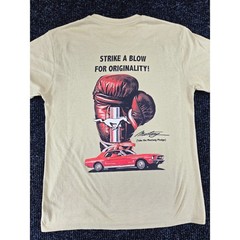 Ford Mustang Road Trip Mens Large Tan Graphic Tee Strike A Blow For Originality