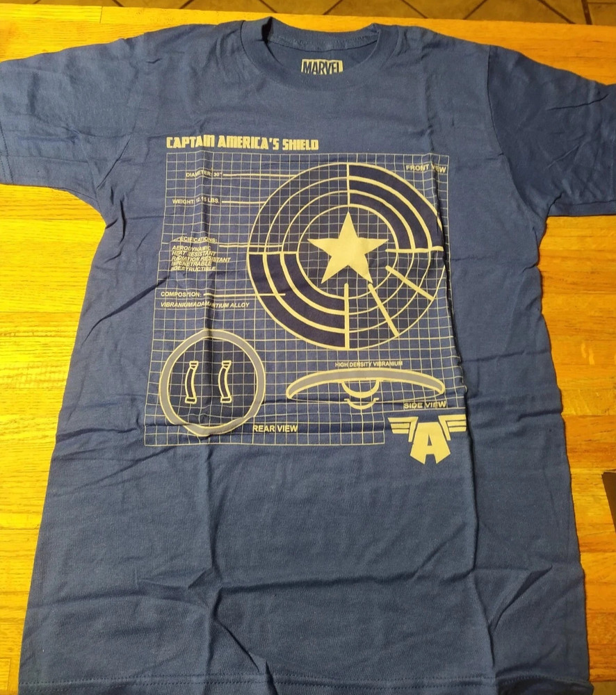 Loot Crate Marvel’s Avengers Captain America Shield Blueprint TShirt CHOOSE SIZE