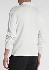 Express Heather White Waffle Knit Funnel Neck Men’s Long Sleeve T-Shirt Size L
