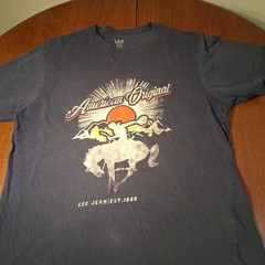 Lee Jeans T Shirt Mens Size Extra Large Country Western Cowboy And Bronco