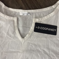 Coofandy Men’s Linen Textured Beach Tee Shirt White Cotton XL