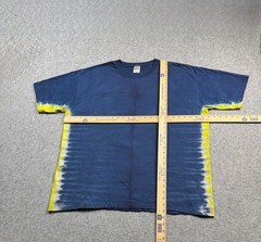 Vintage Blue Yellow sides Anvil Tie Dye 2XL Y2K Blank Shirt Grunge