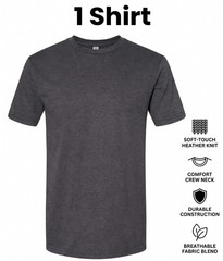 Gildan Men’s Softstyle CVC Stylish Casual Plain T-Shirt Black Mist Size 4X Only