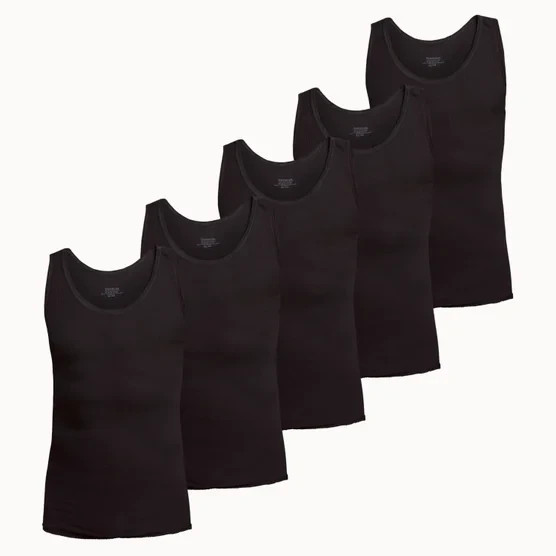 NEW 5-Pack Black White Stanfield’s Men’s Ribbed Tank S-XXL 100% Cotton FREE SHIP