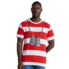 Where’s Waldo T-Shirt Men’s Costume Dress Up Tee and Beanie Set