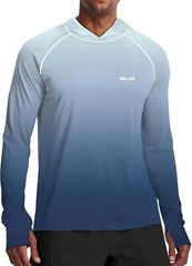 Men’s UPF 50+ Sun Hoodie Long Sleeve Fishing Shirt Lightweight Quick Dry