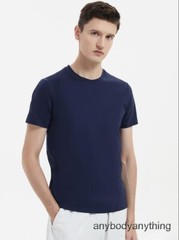 Men’s 100% Mercerized Cotton T-shirt Crew Collar Short Sleeves Casual Basic Tops