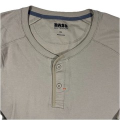 Bass Outdoor Shirt Mens 2XL Green Henley Performance Thermal Hiking Camping