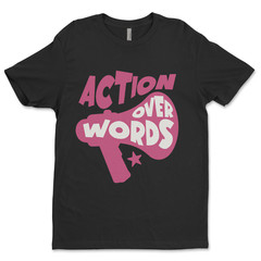 Custom T-Shirt, action over words Dtf Print On Next Level T-Shirt unisex cotton￼