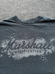 🚨 MARSHALL AMPLIFICATION BLACK MEN TEE RARE BIG LOGO FADE SIZE M