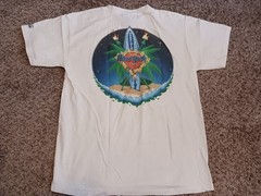 Vintage Hard Rock Cafe Honolulu Heavy Tee T Shirt Size L White Surfboard 90s