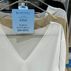 UNIQLO Mesh Anti-Odor V-Neck T-Shirt AIRism Beige Black White MEN New Japan