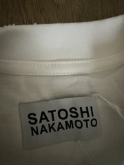 Satoshi Nakamoto Graphic Logo Men’s T-Shirt White Cotton Crew Neck L