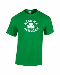 Kiss Me I’m ITALIAN T-Shirt St. Patrick’s Day Beer Drinking Bar Size 100%Cotton